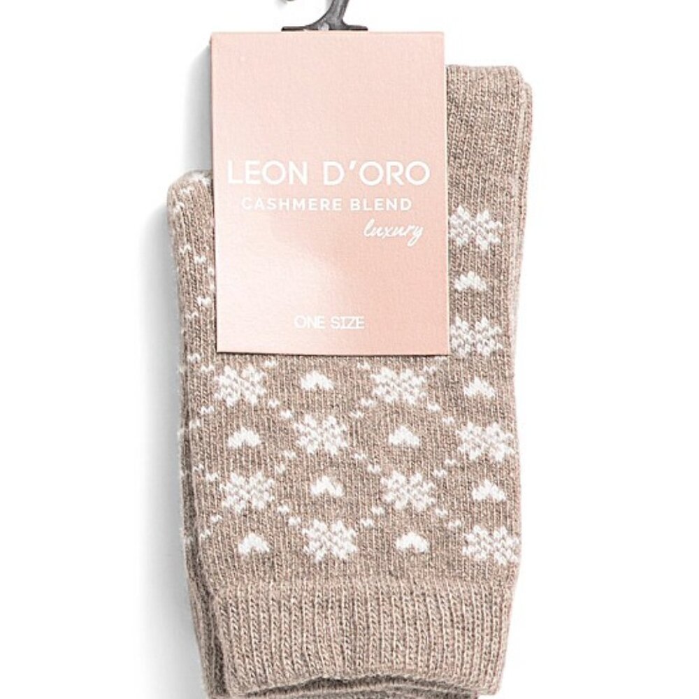 LEON D'ORO Made In Italy Wool And Cashmere Blend Crew Sock